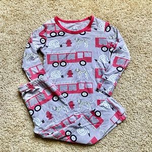 🚒 Kickee Pants Feather Firefighter Fire Truck long sleeve pajama set 2T 🚒